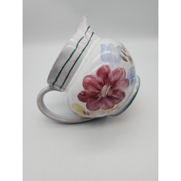 Arabian Hand Painted Pitcher Floral made In Finland 32 oz Marked CY3 - Picture 11 of 11